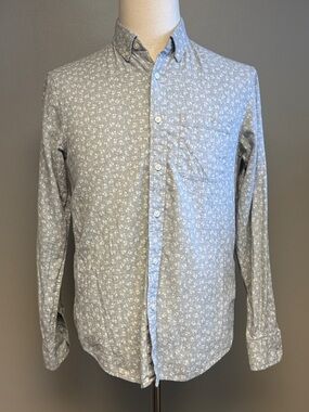 Club Monaco Slim Fit Shirt Floral Print Cotton S Button Down